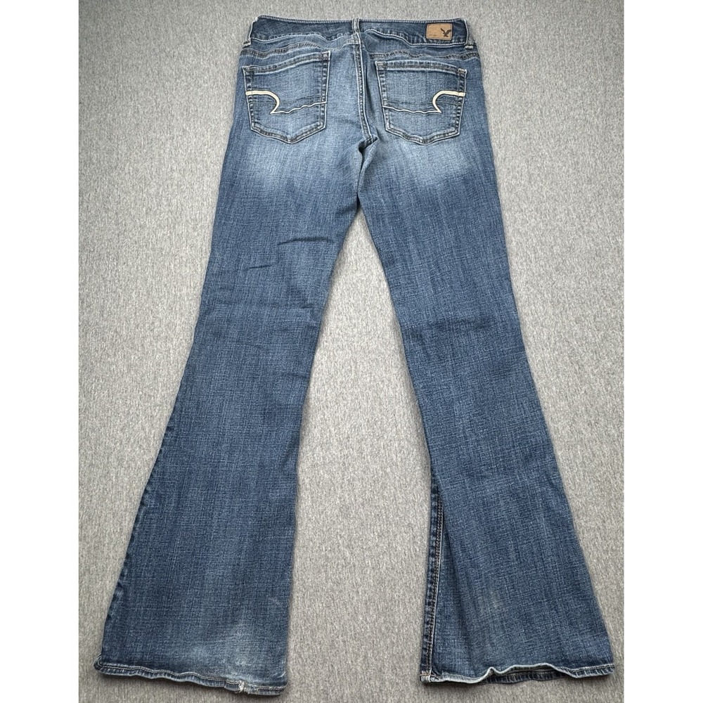 American Eagle Artist Flare Low Rise Jeans Blue Super Stretch Sz 8 30x31 Western - Picture 3 of 16